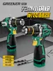 Mini Taladro de Impacto Eléctrico, Sin Escobillas, Cargador de Batería de 16.8V, Martillo Perforador, Maletín de Plástico, Herramienta Eléctrica con Accesorios Leizhu