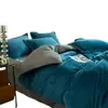 Conjunto de quatro peças de leite veludo espesso de inverno, conjunto de três peças de flanela, lençol e capa de edredom, antiestático para dormir nu, impressão e tingimento reativos