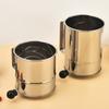 Colador de Harina de Acero Inoxidable de Manivela Boca Plana Colador de Polvo Cocina Horneado Colador de Azúcar Filtro de Harina Doméstico Colador de Malla en stock