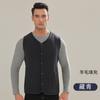 Colete quente acolchoado de lã outono e inverno masculino espessado com forro de fleece tamanho plus masculino colete quente colete para meia-idade e idosos