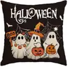 Nova Fronha de Almofada de Linho Fantasma Preto e Branco Festa de Halloween Sala de Estar Sofá Fronha Decorativa Capa de Almofada Transfronteiriça