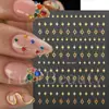 Adesivos de Nail Art Transfronteiriços Full Beauty Estilo Ins Retro Carimbos Dourados e Prateados Estrela de 4 Pontas Adesivos de Nail Art Autoadesivos
