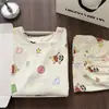 Nuevos Pijamas Dulces para Niñas 2025, Shorts Finos de Manga Corta para Verano, Algodón Nube Estudiante Lunares Cuello Redondo Ropa de Casa