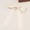 Grampo de Cabelo com Laço de Cetim Cor Sólida Novo Clipe de Mola para Parte de Trás da Cabeça de Celebridade Cyber Menina Clipe Superior Grampo de Cabelo com Fita Acessório de Cabeça