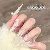 Papel de Transferencia para Uñas Bella Mismo Estilo Encaje Blanco y Negro Cielo Estrellado Pegatina Calcomanía Estilo Ins Set de Larga Duración Venta al por Mayor