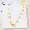 Tobillera bordada calada chapada en oro vietnamita para mujer, color duradero, estilo de lujo de alta gama, popular tobillera chapada en oro