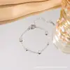 Pulseira Romana de Aço Titânio com Pequenos Diamantes, Cruzada, 18K, Luxo Leve, Nicho, Requintada, para Amigas, Estilo Simples e Minimalista