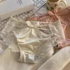 "Angel Wings" Pure Sexy Transparent Hollow Lace Underwear Feminino Cintura Média Algodão Virilha Viagem Feminina