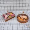 Cesta de armazenamento de imitação de vime, lanche de bolo, pão, cesta de frutas com tampa, prato de buffet de degustação, capa transparente à prova de poeira e manutenção fresca