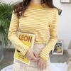 Suéter de Punto Rayado Coreano Nuevo Otoño/Invierno 2023 para Mujer Ropa Exterior Jersey Suelto Interior Camiseta Top Marea