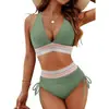 Novo Biquíni Bohemian Style Sexy com Fenda para Mulheres, Biquíni Push-up com Decote Profundo de Alta Qualidade, Venda Quente Transfronteiriça