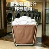 Carrito de lavandería reforzado de acero inoxidable para hospitales, hoteles y casas de huéspedes, carrito de lavandería cónico para lavandería, carrito de mano para recogida de ropa sucia