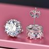 Aretes de diamantes de simulación de transmisión en vivo para mujer, amor ins, aguja de plata esterlina S925, micro incrustación de seis garras, aretes de diamantes de alto carbono