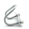 Abraçadeira em U cruzada para tubo, fivela quadrada para tubo quadrado, fivela quadrada, conector de tubo galvanizado, abraçadeira de fixação para tubo de aço quadrado 25/30