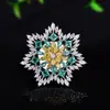 Broche Exquisito e Elegante de Floco de Neve em Zircônia Cúbica, Elegante de Alto Padrão, Corsage Versátil para o Dia a Dia com Fecho Magnético, Acessórios de Moda para Roupas