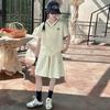Conjunto de Ropa de Verano para Niñas 2026 Nuevo Conjunto de Dos Piezas con Shorts Modernos para Niños Mayores, Ropa Infantil Fresca y Elegante