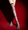 La Fábrica Recomienda Calcetines Largos de Encaje Fino con Mariposas, Calcetines Lolita, Medias Lolita de Encaje con Puntos