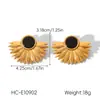 Pendientes Vintage de Obsidiana Tachonada Estilo Francés para Mujer, Cadena de Suéter con Diseño Único, Acero de Titanio Antidesvanecimiento Joyería Transfronteriza