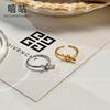 Anillo Abierto de Nudo de Cuerda de Plata S925 Xi Gu J0359 para Mujer, Personalizado, Estilo Ins, Moda, Único, Nuevo 2024, Anillo de Dedo de Comida