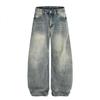 G6692 Jeans Casuales Holgados para Hombre con Patrón de Bambú Lavado de Gama Alta Diseño Vintage Calle Americana