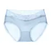 Ropa Interior de Seda de Hielo para Mujer, Estilo Delgado de Verano, Sin Costuras, Algodón Puro, Entrepierna Antibacteriana, Calzones Sin Costuras de Encaje, Refrescante y Cómodo