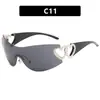 Gafas de sol sin montura con forma de corazón, estilo europeo y americano, inspiradas en la tecnología, Y2K, para chicas de moda, Gafas de sol de moda para mujeres, para influencers de deportes
