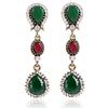 Joyería de Estilo Étnico Original Yunnan Retro Aretes Exagerados Nuevos Aretes de Borla con Gemas Europeos y Americanos Joyería
