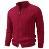 Nuevo suéter de invierno 2026 para hombre, engrosado, talla grande, con doble cremallera, cuello alto, cárdigan de punto cálido, prenda de abrigo