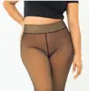 2026TK nuevo modelo de leggings color cacao con forro de lana, pantalones ajustados semitransparentes con costura de una sola línea al frente y atrás, adecuados para uso invernal transfronterizo