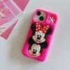 Soporte de una pieza de Minnie de dibujos animados para iPhone15 Apple 12/13/14promax funda protectora de silicona