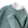Suéter Masculino de Lã Gola Meia-Alta Outono e Inverno Novo Estilo Sete Agulhas Espessado Trançado Solto Pulôver Manga Longa Malha de Caxemira