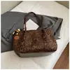 Bolso de mano retro con estampado de leopardo, gran capacidad, nueva colección de otoño 2026, elegante bolso de hombro, moderno bolso tote para el trabajo y los desplazamientos