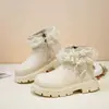 Botas Martin para Niña 2026 Nuevo Invierno Princesa Niña Pequeña Adorno de Encaje Botines Cortos Niños Medianos y Mayores Botas Martin de Princesa