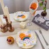 Servilletas Desechables con Estampado de Sol Arcoíris de Dibujos Animados Linda Decoración de Mesa para Fiesta Infantil Cumpleaños Servilleta de Papel