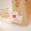 Pente Mini de Acetato Estilo Coreano Ins com Estampa de Leopardo Pingente Versátil Fofo Laço Coelho Decoração Pingente de Bolsa