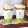 Taza de Té Estilo Chino Desechable Taza de Té con Leche Taza de Papel con Tapa Doble Capa Engrosada Taza de Empaque para Llevar Logo Comercial Impreso
