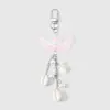 Doce Temperamento e Boa Aparência Ins, Asas de Anjo Rosa Iridescentes, Flores, Conchas, Estrelas, Chaveiro DIY Pingente de Bolsa