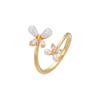 Anillo Abierto de Mariposa Dulce y Lindo Nicho Lujo Ligero Perla Imitación Anillo de Dedo de Alta Gama Nuevo Anillo Ajustable