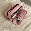 Bolsa de Cosméticos, Estuche para Lápices, Bolsa de Almacenamiento Portátil con Compartimentos, Bolso Impermeable, Bolsa de Almacenamiento de Alto Valor Estilo Ins para Viajes