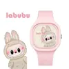 Al por mayor del fabricante Cuadrado Labubu Bubble Mart Decoración de Reloj Silicona Cuarzo Estudiante Tailandia Transfronterizo Dibujos Animados