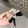 Goma para el pelo con lazo de lunares blancos y negros, Accesorio elegante y con estilo para el cabello para mujer, Goma para el pelo simple de alta elasticidad