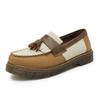 ADRIAN Mocasines con Borlas para Hombre Cuero Genuino Top Bajo Zapatos Martin Estilo Británico Moda Estudiante Punta Redonda Cuero Crazy Horse Casual