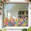 Brup Arbustos Florales de Colores Pegatinas Electroestáticas para Ventana Sin Pegamento Ventana de Cristal Dormitorio Embellecimiento del Hogar Pegatinas para Ventana Zn-Jd2087E