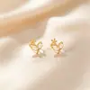 Brincos de Prata Yuan Tong Ti S925 Flor Folha Corte Marquise Zircônia Cúbica Stud para Mulheres Personalidade Moda Feminina Luxo Leve Brincos Franceses Transfronteiriços para o Dia a Dia