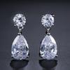 RAKOL versión coreana de aretes clásicos de gota de agua fabricantes más vendidos al por mayor circonita AAA de alta calidad aretes exquisitos para damas