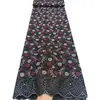 Tul suizo bordado floral en stock, Tela bordada para ropa de mujer africana, Encaje de algodón africano