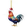Pendente de Galo Criativo de Natal Transfronteiriço Animal para Árvore de Natal Acrílico Plano Decoração de Casa