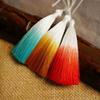 Abanicos colgantes con flecos y borlas graduales de 10 cm, marcapáginas, colgante, estilo antiguo chino, Hanfu, prensado, flecos colgantes, flecos, flecos