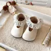 Zapatos Pequeños de Cuero para Niñas 2026 Primavera Zapatos Mary Jane de Princesa Francesa para Bebés con Cierre de Velcro Planos de Suela Baja
