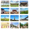 Imán de Nevera de Vidrio Paisaje de Baotou Ciudad de la Pradera Saihan Tala Paisaje de Rebaños Souvenir Magnético Creativo Regalo